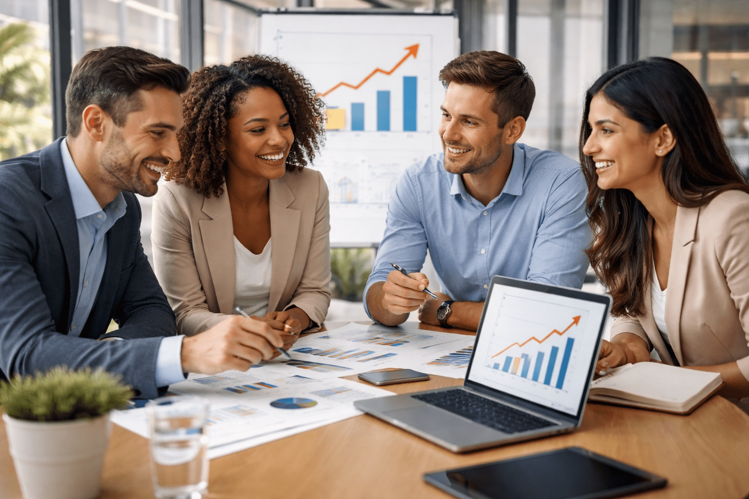 Startup team analyzing internal process maturity stages to optimize operations and scale efficiently