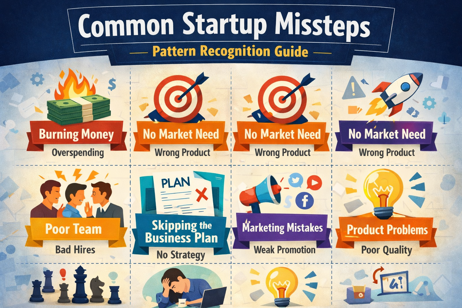 Common startup missteps explained through pattern recognition and insight