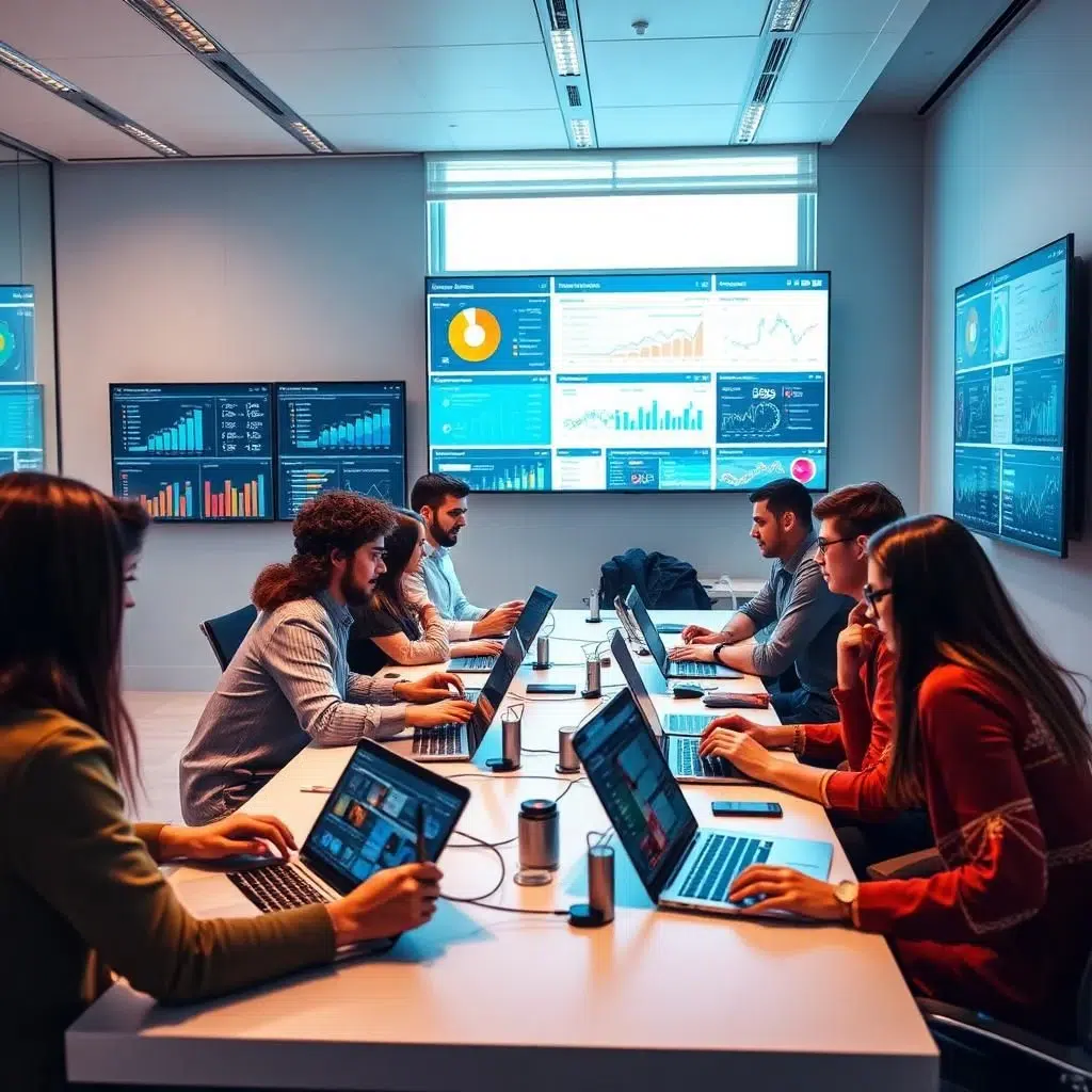 Employees using knowledge-sharing tools to improve startup operations and workflows