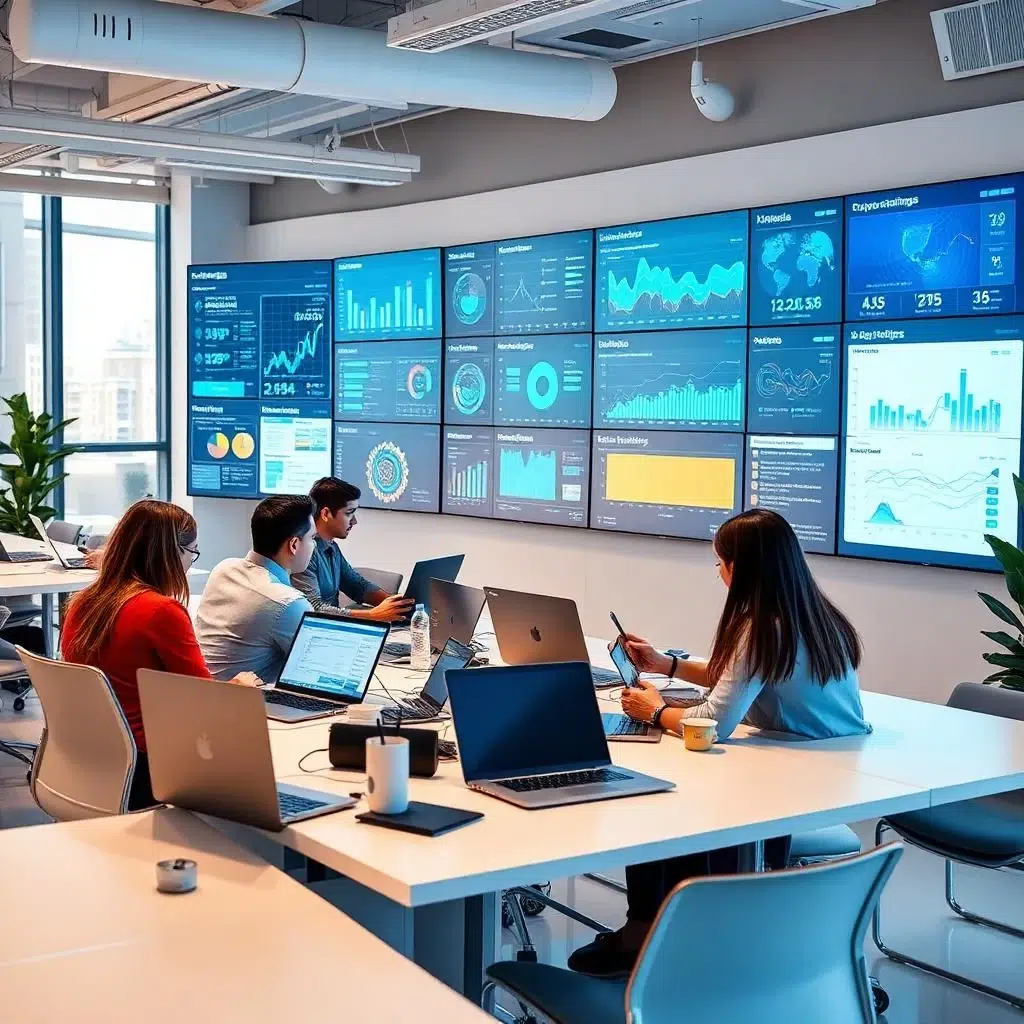 Startup team collaborating on internal tools, dashboards, and project management software