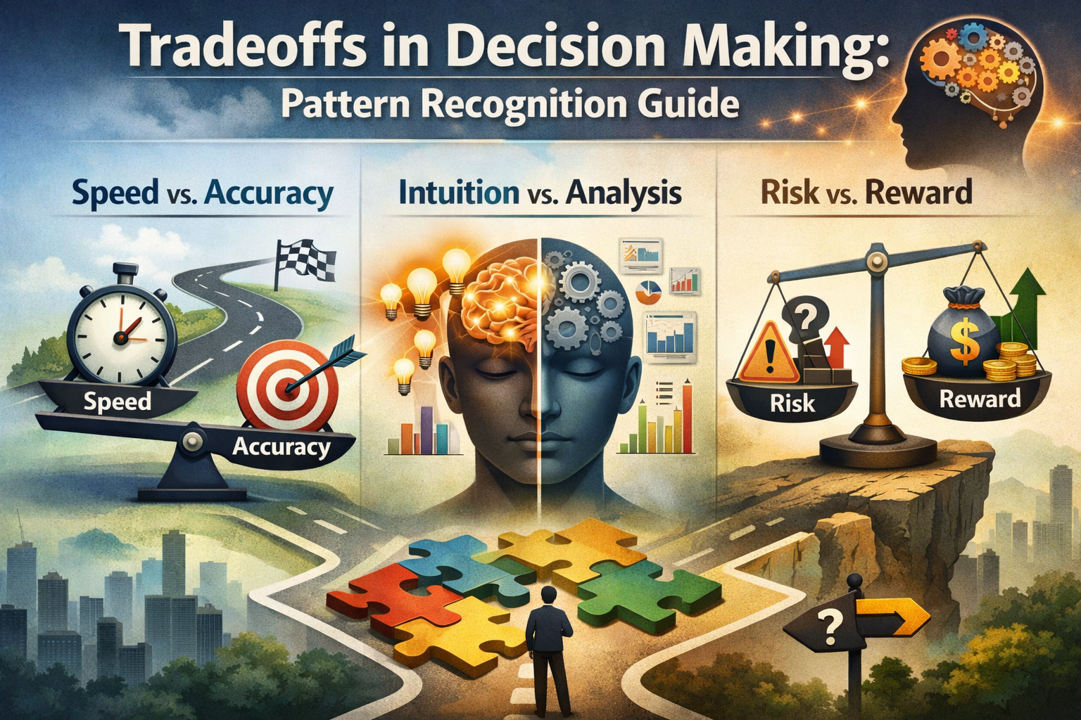 Tradeoffs in decision making explained through pattern recognition and insight