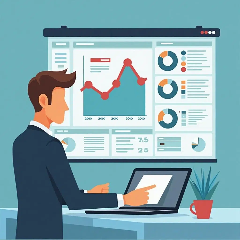 CFO analyzing pricing fundamentals using technology dashboard