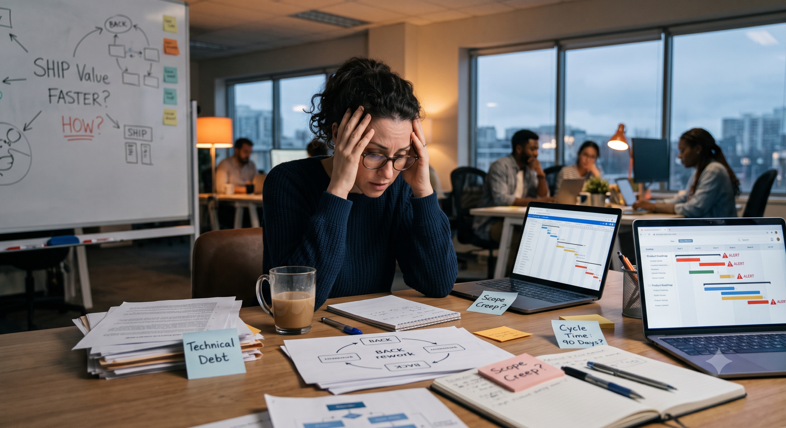 Startup founder conducting a decision audit framework review to identify execution failures and improve strategic decision-making